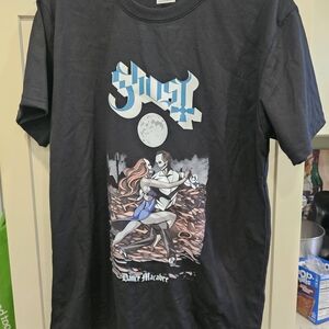 Ost Black Graphic Tee with Blue and White Logo